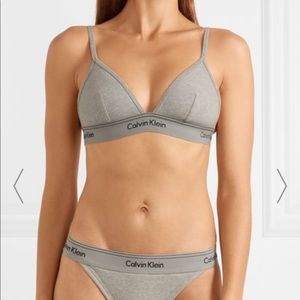 Calvin Klein grey triangle bra (bra only)